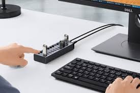 Bộ HUB chia 7 cổng USB 3.0 tốc độ 5Gbps vỏ nhôm, công tắc Ugreen 90307 (kèm nguồn 12V2A-EU) cao cấp